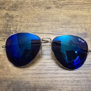 Igogs blue lens mirror sunglasses with gold frame